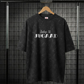 Zindagi Ek Jugaad Acid Wash Oversize T-Shirt